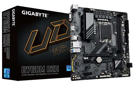 Placa Mãe Gigabyte B760M D2H, Chipset B760, Intel LGA 1700, M-ATX, DDR5